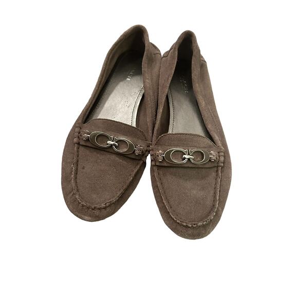 Coach "Fortunata Gray Suede Driving Mocs Loafers size 7.5B MSRP $179‎ - Picture 2 of 12